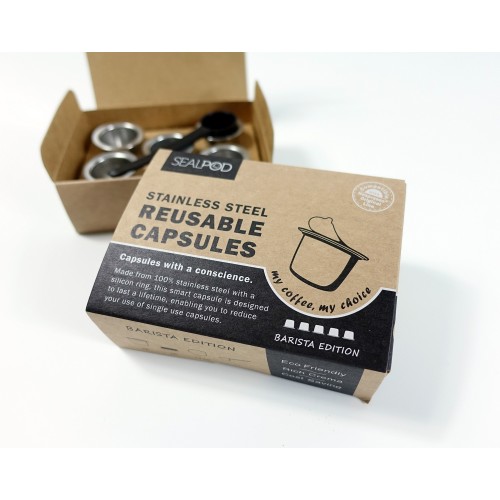 5x punjiva kapsula SEALPOD + 120 kom. poklopaca za Nespresso®