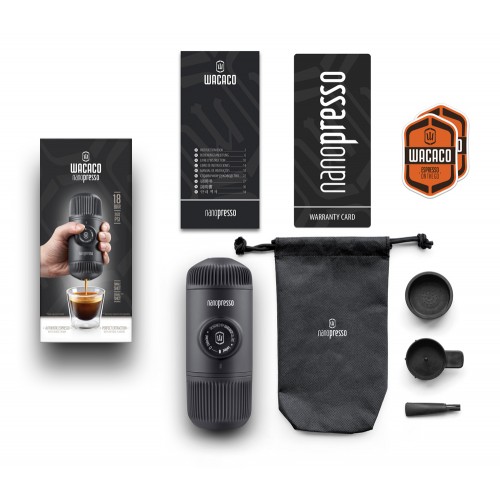 Prijenosni aparat za kavu Wacaco Nanopresso (crni) + kutija od platna